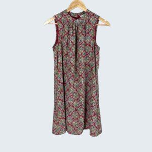DANIEL RAINN FLORAL BROCADE PATTERN RED GREEN MINI DRESS